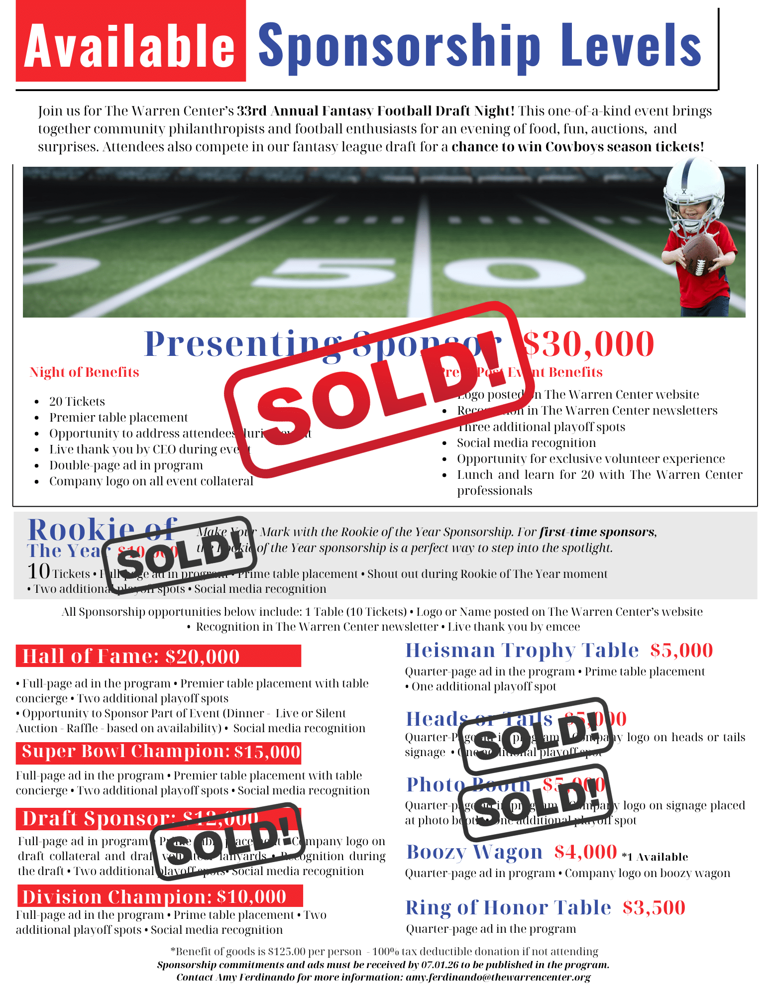 Rd Ff Sponsor Sponsor Form ( ) - The Warren Center | Non-profit organization in Richardson, Texas