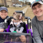 Lyla with her parents representing planned giving at The Warren Center through Lyla’s Legacy